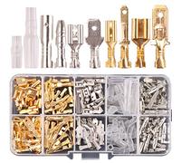 Kinstecks 150PCS 2.8mm 4.8mm 6.3mm Terminales de Crimpado Conectores 3.9mm Kit de conectores de bala Macho y hembra Conector de terminal de crimpado de pala