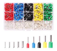 Kinstecks 1640PCS Férulas de cable 10 tamaños Terminales de férula de cable Kit de conector Terminal de extremo de cable aislado y no aislado