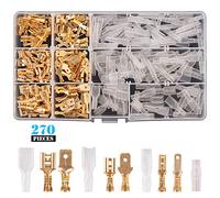 Kinstecks 270PCS 2.8mm 4.8mm 6.3mm Terminales de Crimpado Conectores Bloque de terminales de crimpado de cable macho y hembra con kit de surtido de manga aislante