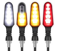 Kinstecks 4PCS Indicadores de Giro Fluidos para Motocicleta - Luces de Señal, Circulación Diurna, Traseras y Freno 12V para Moto