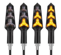 Kinstecks 4PCS Indicadores de motocicleta Luces de señal de giro que fluyen Indicadores de giro de motocicleta 12 V 12 LED Bombillas para motocicleta Motocicleta