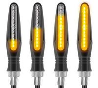Kinstecks 4PCS Indicadores de motocicleta Luces de señal de giro que fluyen Indicadores de giro de motocicleta 12V 12 LEDs Bombillas para motocicleta Scooter Quad Cruiser Off Road