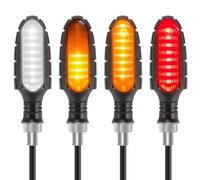 Kinstecks 4PCS Indicadores de motocicleta Luces de señalización de giro que fluyen Luces de circulación diurna Luces traseras Luces de freno 12V para motocicleta LED Blanco ámbar blanco