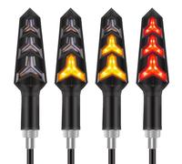 Kinstecks 4PCS Indicadores de motocicleta Luces de giro intermitentes Indicadores de giro de la motocicleta Luces de circulación diurna Luces de freno 12V para motocicleta LED Ámbar Blanco Rojo