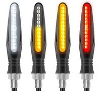 Kinstecks 4PCS Indicadores de Motocicletas Luces de señal de Giro Que fluyen Indicadores de Giro de Motocicleta Luces de circulación Diurna Luces de Freno LED Ámbar Blanco Rojo