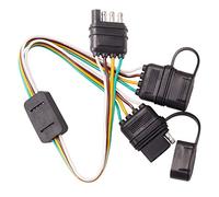 Kinstecks Arnés de extensión de Separador Plano de 4 Pines con Cabina de Goma para Barra de luz LED para portón Trasero, Luces de Remolque y Otros usos