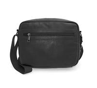 KINSTON Maletín Hombre Negro Vintage de Gran Capacidad | Estilo Cuero PU | Bolso Bandolera de Oficina para Trabajo, Universidad y Viajes