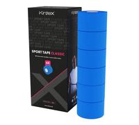 Kintex 6 rollos de esparadrapo deportivo, 3,8 cm x 10 m, esparadrapo rígido no elástico, para fijar y estabilizar articulaciones, esparadrapo para dedos, vendaje adhesivo (Azul)