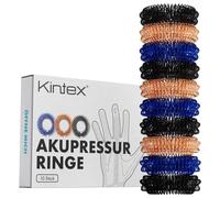 Kintex Anillos de acupresión, 10 piezas - 3 colores, masaje de dedos, anillos de masaje, acupresión, alivio del estrés, relajación