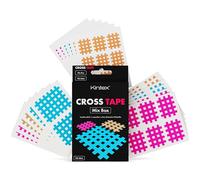 Kintex Cross Tape - Cinta Kinesiológica Autoadhesiva, Impermeable, No Irrita la Piel - Cinta Cuadriculada para el Dolor y los Puntos Gatillo - 102 unidades