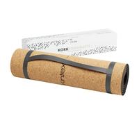 Kintex Esterilla de yoga de corcho con correa de transporte, esterilla de gimnasia, Pilates, fitness, antideslizante y flexible, 6 mm de grosor