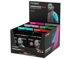 Kintex Kinesiology Tape Classic - Cinta Kinesiológica Autoadhesiva, Elástica, Impermeable e Hipoalergénica - Esparadrapo Deportivo para Uso en Lesiones Deportivas - 6 Rollos de 5 cm x 5 m