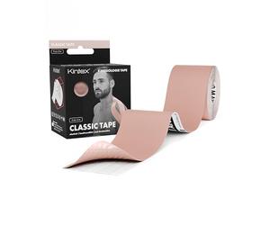 Kintex Kinesiology Tape Classic - Cinta Kinesiológica Autoadhesiva, Elástica, Impermeable e Hipoalergénica - Esparadrapo Deportivo para Uso en Lesiones Deportivas - Beige - 5 cm x 5 m