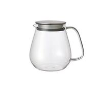Kinto Unitea One Touch - Tetera de acero inoxidable de 720 ml, resistente al calor, con colador de acero inoxidable en la tapa
