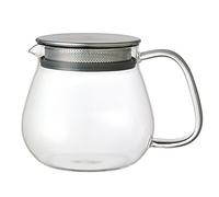 Kinto Unitea - Tetera One Touch 460 ml - Resistente al calor - Tetera de vidrio con filtro y tapa de acero inoxidable