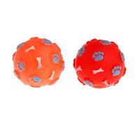 KINTRADE Bola de goma chirriante huella de hueso lindo juego divertido bolas buscar interactivo gato gatito perro cachorro suministros molar masticar mordida juguetes no tóxicos regalos