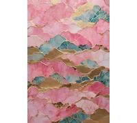 KINTSUGI FLORAL-Botanical Pink Jade Gold Vintage Japanese Craft-WELLNESS HELP JOURNAL NOTEBOOK DIARY Asian Oriental Zen Flower Artist Women Teen Girl ... Abstract Art High School College University