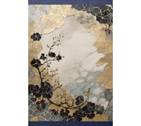 KINTSUGI INDIGO GOLD Botanical Floral Vintage Japanese-Black Gray WELLNESS JOURNAL NOTEBOOK DIARY Asian Oriental Flower Artist Women Men Teen GIFT: ... Homeschool College Ivy League University