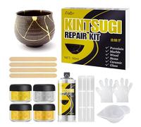 Kintsugi Kit - Pegamento de Restauración de Cerámica y Porcelana para Resina de Restauración de Cerámica para Cuencos, Platos, Jarrones, Regalos Significativos para los Amantes del Arte Bricolaje