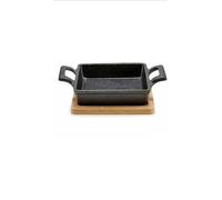 Kinvara Cazuela para Servir Tapas Marrón Negro Bambú Hierro 19 x 5 x 14 cm (12 Unidades)