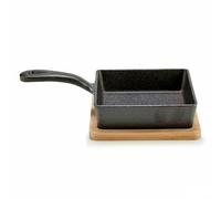Kinvara Cazuela para Servir Tapas Sartén Marrón Gris Bambú Hierro Forjado 23,7 x 6,3 x 14 cm (12 Unidades)