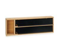 Kinvara Dispensador Doble Film Natural Negro Acero Inoxidable Bambú (40 x 7 x 13 cm)