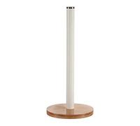 Kinvara Portarrollos de Cocina Marrón Blanco Metal Bambú (15 x 15 x 33,5 cm)