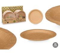KINVARA Set 12 Platos Kraft 28 cm Natural Papel (Set de 48)