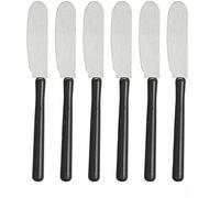 Kinvara Set Cuchillo de Untar Plateado Negro Acero Inoxidable Plástico (12 Unidades)
