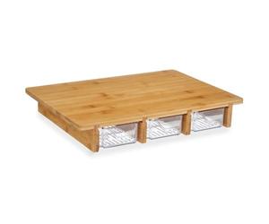 Kinvara Tabla de Cortar Marrón Transparente Bambú 40 x 6 x 28 cm