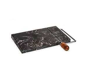Kinvara Tabla de Cortar Negro Madera de Acacia Mármol (15 x 1,5 x 22 cm)