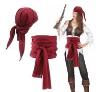 Kinwers Disfraz Pirata,2 Piezas Accesorios Piratas Del Caribe Jack Sparrow De CapitáN Renacentista Para Fiesta