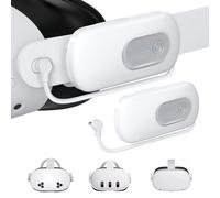 Kinwin Batería para Meta Quest 3/3S/2, 2 x 20000 mWh, batería de carga rápida de 18 W para auriculares Oculus Quest 3S/3, cargador ligero, accesorios VR para Quest Original y Elite correas