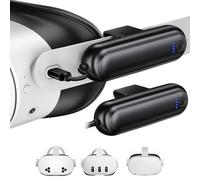 Kinwin Paquete de 2 baterías para Meta Quest 3S/3/2, 20000 mWh, 18 W, batería de carga rápida para accesorios Oculus Quest 3S/3, batería extendida para auriculares VR, cargador ligero y portátil
