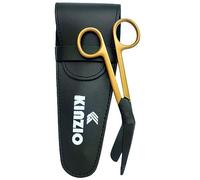 KINZIO Tijeras de vendaje Operación Tijeras de enfermería profesionales de acero inoxidable Acabado satinado quirúrgico de calidad suprema Recubrimiento en polvo negro de 6.5 pulgadas (16.5 cm)