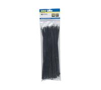Kinzo 72112 - Juego de bridas para cable (3,6 x 300 mm, 100 unidades), color negro