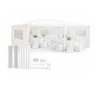 Kinzo Carpa para Fiestas 3 x 6 m - Pabellón para 70 Personas - Pabellón de Jardín con 6 Paredes - Carpa de Jardín con Altura 2,5 m - Impermeable y Resistente UV - Blanca