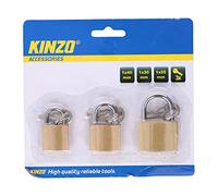 KINZO - Juego de 3 candados con candado de puerta para baúl o armario (25/30/40 mm)