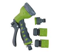 Kinzo Juego de conexión para manguera de jardín, conector de manguera de 1/2 pulgadas con boquilla de pulverización, juego de acoplamiento rápido con manguera de jardín, 4 piezas