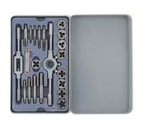 Kinzo Juego de roscas - 21 piezas - Caja de almacenamiento de metal - Gris