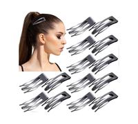 KinZon 24 Pieces Double Grip Hair Clips Metal Snap Hair Clips Women Hair Barrettes for Hair Making, Salon Supplies (Black, 2 Inch)