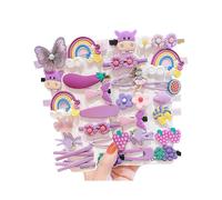 KINZON 28 PCS Cute Hair Clips Fashion Girls Hair Accessories Flower Fruit Colorful Rainbow Candy Dessert Lovely Animal Barrettes Set Non-slip Metal Sn