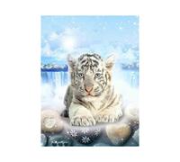 KINZON 30 x 40 cm ,Tigre de glace et de neige Diamond Painting Broderie Diamant Peinture Canevas 5d Tableau Enfant Adulte Strass Lot Puzzle Dessin De