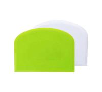 KINZON Grattoir Pte en Plastique Corne Ptisserie,12x9,5cm (Vert+Blanc),Coupe pte,2 Pices Plastique Racloir Patisserie, Spatules pour du Pain pour Cui