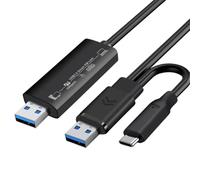 Kioball Enlace de Sincronización de Datos Enlace Compartido de Teclado y Ratón USB3.0+Tipo-C Puente de Transferencia Directa de Archivos de Red de PC A PC Cable de Copia de Computadora