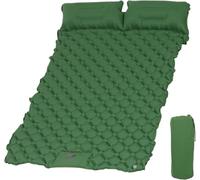 KioGro Colchoneta autoinflable para 2 personas, colchoneta de camping con bomba de prensa de pies, colchón de aire ultraligero con almohada integrada, impermeable, para exterior, senderismo, 120 x 190