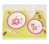 Kiokids 1935 - Set vajilla con 5 piezas, unisex, color rosa