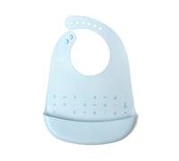 Kiokids - Babero Blandito de Silicona, Impermeable y Ajustable - Con Bolsillo Recogemigas - Limpia Fácilmente con un Paño Húmedo o Jabón - Recomendado para +4 Meses - Color Rosa con Puntos
