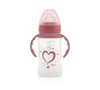 Kiokids Biberón Con Asas 240 Ml Rosa Corazones