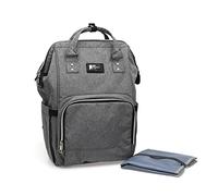 Kiokids Bolso Mochila De Maternidad Gris Para Carrito, Cochecito, Silleta